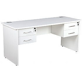Horizon Compact Panel End Rectangular Office Desks With Double Fixed Pedestals