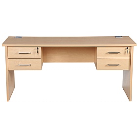 Horizon Compact Panel End Rectangular Office Desks With Double Fixed Pedestals
