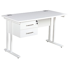 Horizon Compact Deluxe Rectangular Cantilever Office Desks With Single Fixed Ped