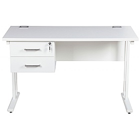 Horizon Compact Deluxe Rectangular Cantilever Office Desks With Single Fixed Ped