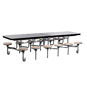12 Seat Primo Rectangular Mobile Folding Table with Stools