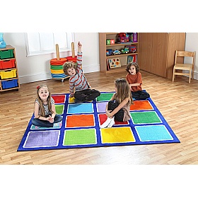 Rainbow Square Placement Carpet - School Furniture