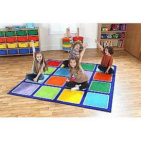 Rainbow Square Placement Carpet - School Furniture