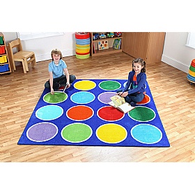 Rainbow Circles Placement Carpet - School Furniture