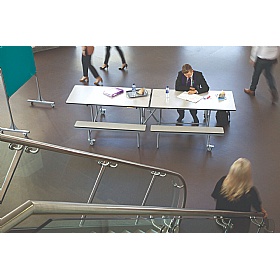 12 Seat Rectangular Mobile Folding School Dining Benches