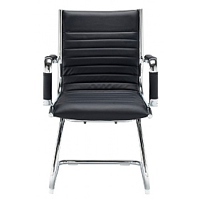 Bari Medium Back Leather Faced Visitor Office Chairs