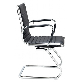 Bari Medium Back Leather Faced Visitor Office Chairs