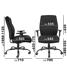 Porter 27 Stone Bariatric Mesh Office Chair