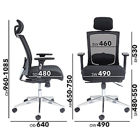 Gemini Mesh Office Chair with Headrest