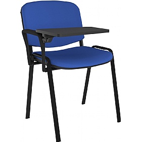 Taurus Black Frame Stacking Conference Chairs with Writing Tablet