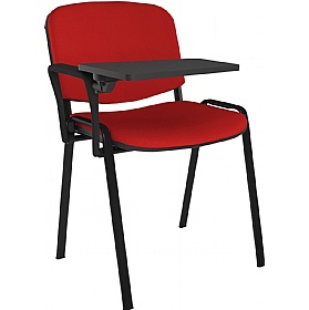 Taurus Black Frame Stacking Conference Chairs with Writing Tablet