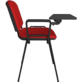 Taurus Black Frame Stacking Conference Chairs with Writing Tablet