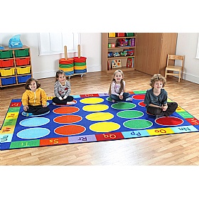 Rainbow ABC Rectangular Carpet - School Furniture