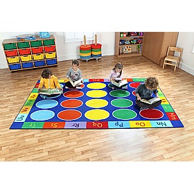 Rainbow ABC Rectangular Carpet - School Furniture