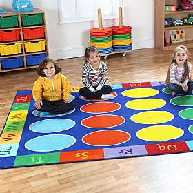 Rainbow ABC Rectangular Carpet