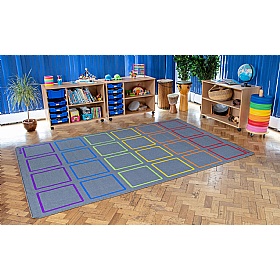 Essentials Rainbow Squares Placement Carpet - School Furniture