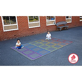 Essentials Rainbow Squares Placement Carpet - School Furniture