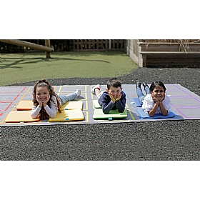 Essentials Rainbow Squares Placement Carpet - School Furniture