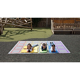 Essentials Rainbow Squares Placement Carpet - School Furniture