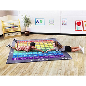 Rainbow 100 Square Counting Grid Carpet