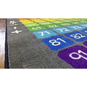 Rainbow 100 Square Counting Grid Carpet - School Furniture