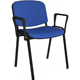 Taurus Black Frame Stacking Conference Chairs with Arms - Pack of 4