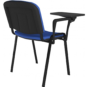 Taurus Black Frame Stacking Conference Chairs with Writing Tablet - Pack of 4