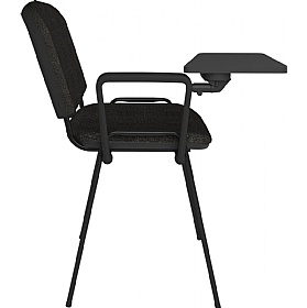 Taurus Black Frame Stacking Conference Chairs with Writing Tablet - Pack of 4