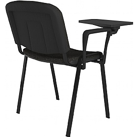 Taurus Black Frame Stacking Conference Chairs with Writing Tablet - Pack of 4