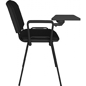 Taurus Black Frame Stacking Conference Chairs with Writing Tablet - Pack of 4