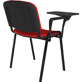 Taurus Black Frame Stacking Conference Chairs with Writing Tablet - Pack of 4