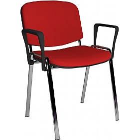 Taurus Chrome Frame Stacking Conference Chairs with Arms - Pack of 4