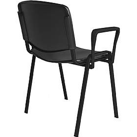 Taurus Plastic Stacking Canteen Chairs with Arms - Pack of 4