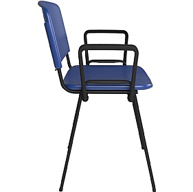 Taurus Plastic Stacking Canteen Chairs with Arms - Pack of 4