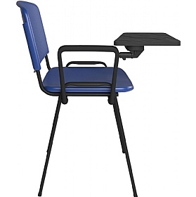 Taurus Plastic Stacking Canteen Chairs with Writing Tablet - Pack of 4