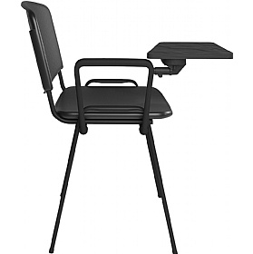 Taurus Plastic Stacking Canteen Chairs with Writing Tablet - Pack of 4
