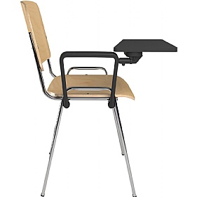 Taurus Wooden Bistro Chair with Writing Tablet - Pack of 4