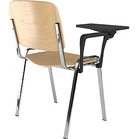 Taurus Wooden Bistro Chair with Writing Tablet - Pack of 4