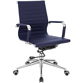 Aura Contemporary Medium Back Bonded Leather Executive Office Chairs - Office Chairs