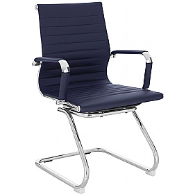 Aura Contemporary Medium Back Bonded Leather Visitor Chairs - Office Chairs