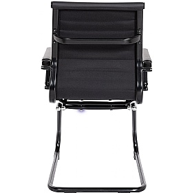 Aura Noir Medium Back Bonded Leather Visitor Chairs