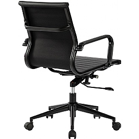 Aura Noir Medium Back Bonded Leather Executive Office Chairs
