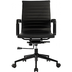 Aura Noir Medium Back Bonded Leather Executive Office Chairs