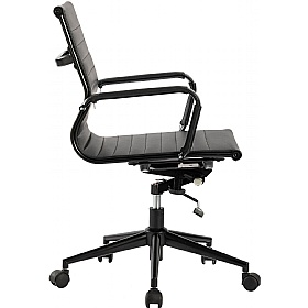 Aura Noir Medium Back Bonded Leather Executive Office Chairs