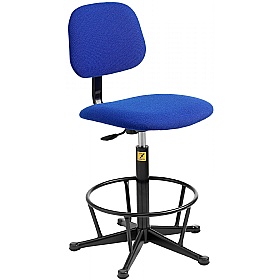 ESD Static Dissipative Fabric Draughtsman Chairs with Glides