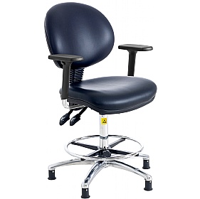 ESD Static Dissipative Deluxe Ergonomic Vinyl Draughtsman Chairs