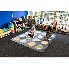 Natural World Carved Pebble Placement Carpet - School Furniture