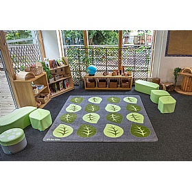 Natural World Carved Leaf Placement Carpet - School Furniture