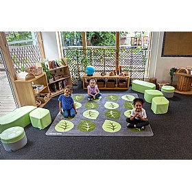 Natural World Carved Leaf Placement Carpet - School Furniture