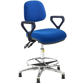 ESD Static Dissipative Ergonomic Fabric Draughtsman Chairs